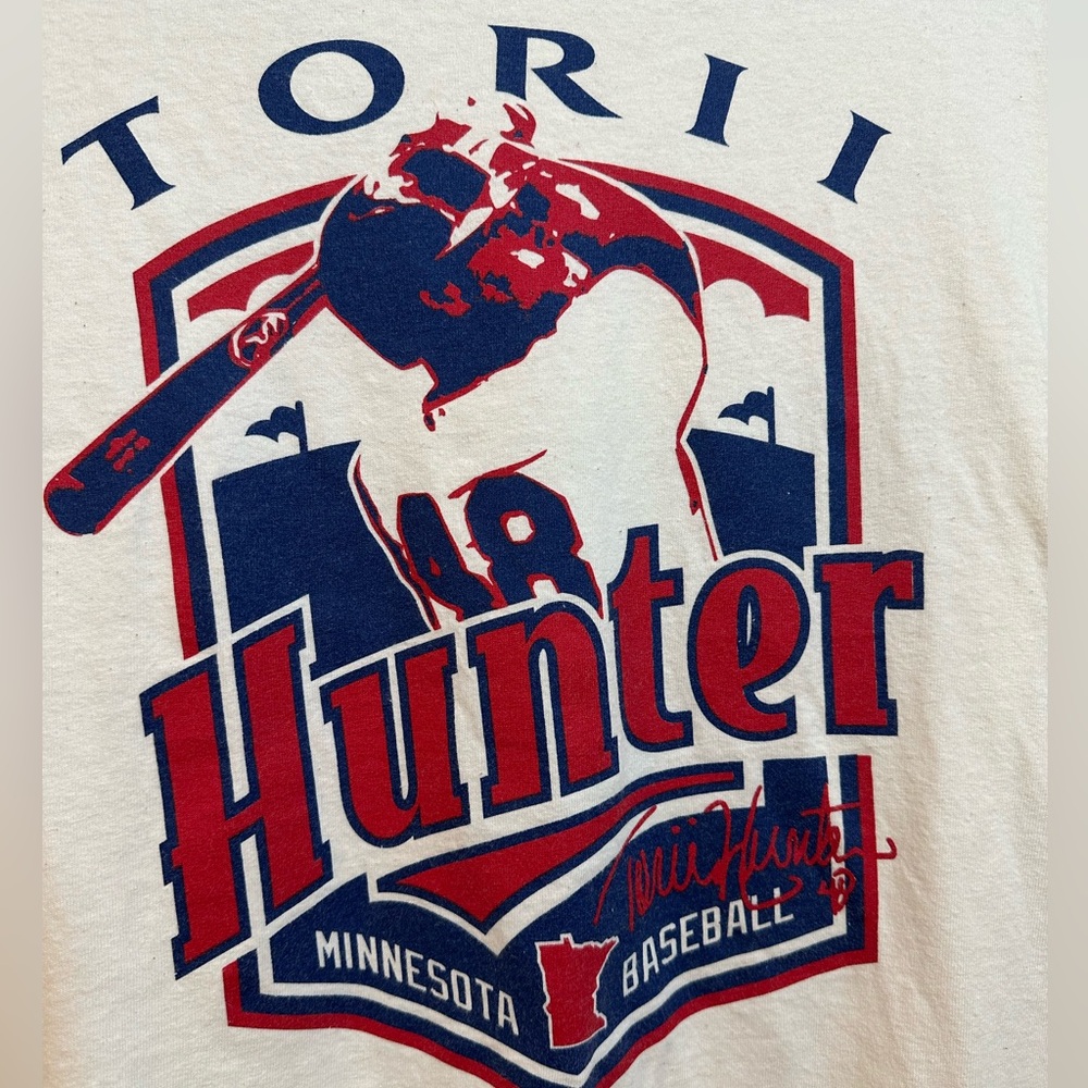 Minnesota Twins MLB Torii Hunter Vintage T Shirt Size Large - Picture 2 of 7